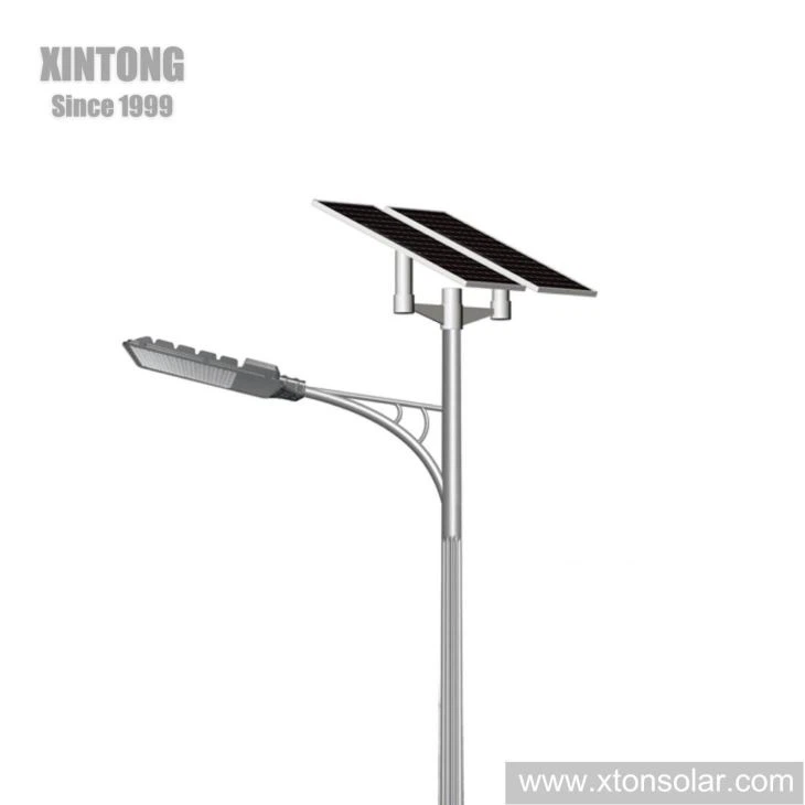 Octagonal Grey/Black Pole Outdoor LED Solar Road Light Stand Alone