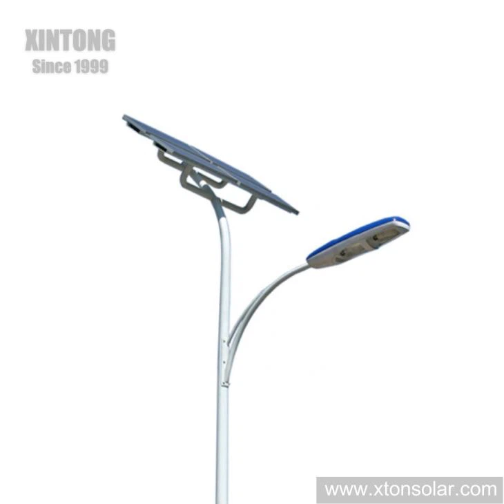 Octagonal Grey/Black Pole Outdoor LED Solar Road Light Stand Alone